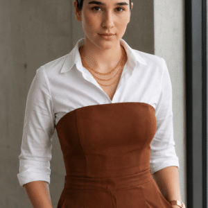 Cocoa Brown Tailored Strapless Jumpsuit